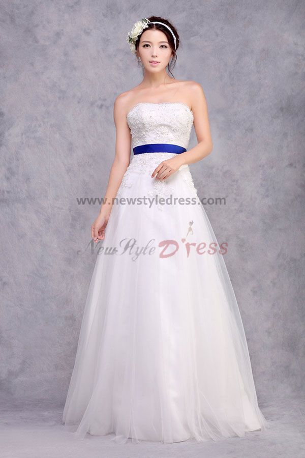 Wedding dresses with blue