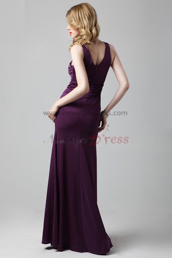 ... Grape Tank Column Floor-Length Cheap Elegant evening dresses np-0279