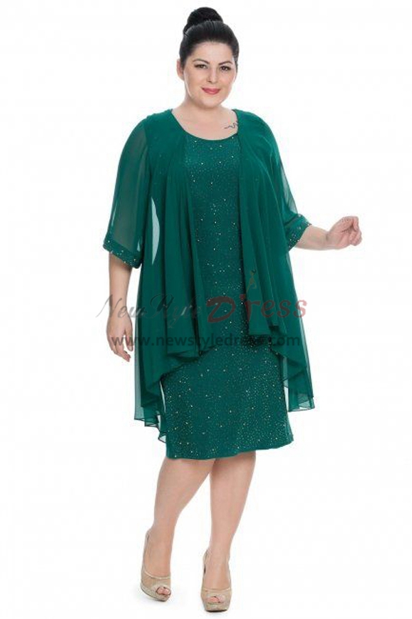 Modern Plus Size Dark Green Sequins Lace Mother Of The Bride Dresses ...