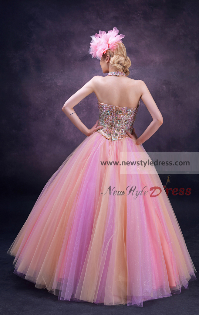 Chest Appliques Pink Tulle FloorLength Highend