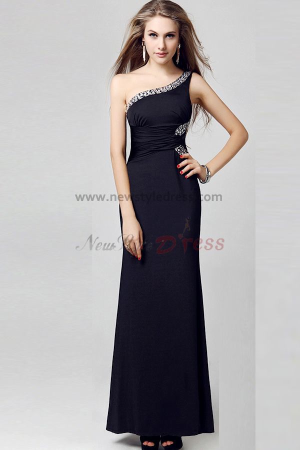 Chest With beading Oblique band Ankle-Length Glamorous Sexy prom ...