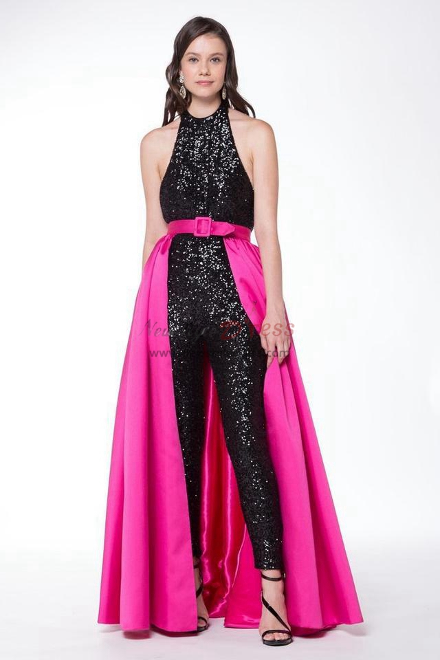 Black Sexy Prom Jumpsuits With Detachable Cocktail Dresses Wps 182 