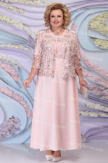 2022 Plus Size Mother Of The Bride Dresses With Jacket Pink Women's Outfit nmo-730-5