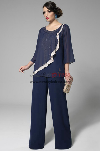 Grandmother of the Bride Pant suits Two Piece Chiffon Wedding Guest ...