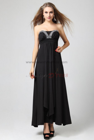 High-end black Discount Chest With beading Gorgeous evening dresses np-0312