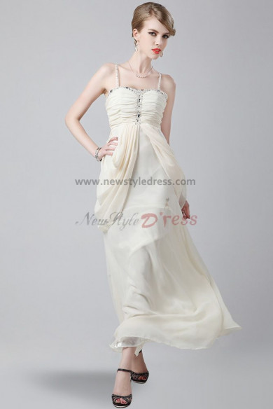 Latest Fashion red/Ivory Spaghetti Chest With Glass Drill prom dress np-0349
