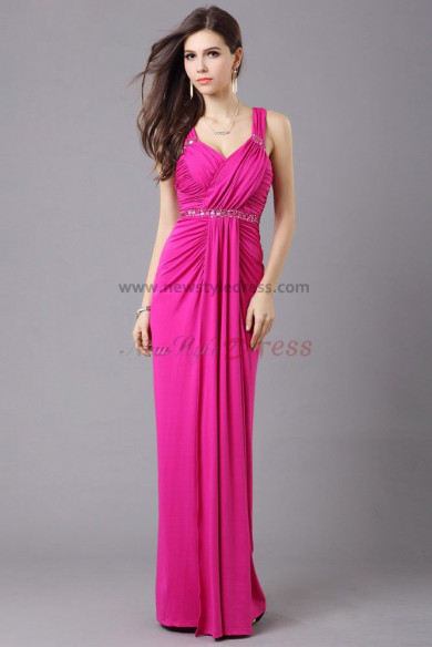 Latest Fashion Elegant Tank rose red Empire Evening Dress np-0345