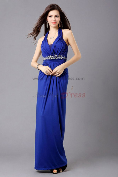Royal Blue Halter Latest Fashion Floor-Length evening gown np-0343