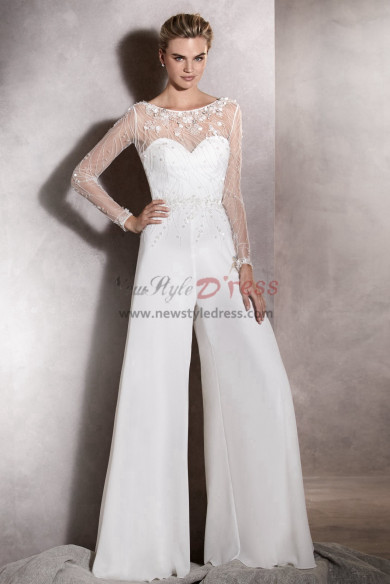 Delicate Hand Beading Wedding Jumpsuits, Combinaisons de désherbage,Bridal Jumpsuits wps-285