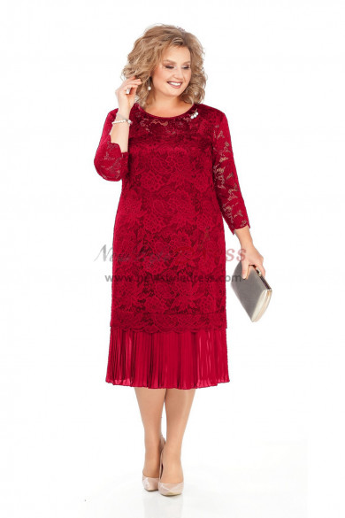 Red Mother of The Bride Dress,Kleider für die Brautmutter,Abito taglie forti nmo-804-3