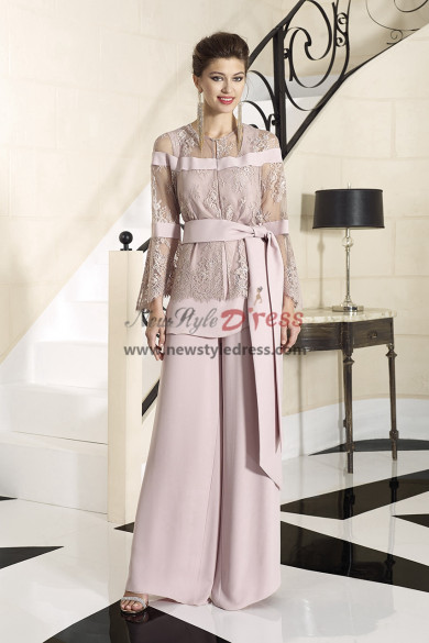 2022 Elegant Lace Jacket Wide Leg Wedding Guest Jumpsuit, Mother of the Bride Outfit nmo-922