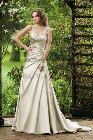 A-Line One Shoulder Taffeta Sweetheart Elegant Wedding Dress nw-0288