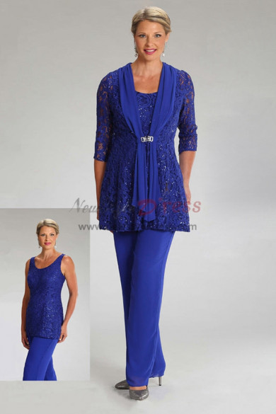 3PC Royal Blue lace Mother of the bride Outfit nmo-752