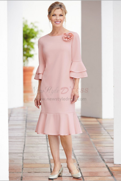 2020 Sping Pink Mid-Calf Mother of the bride dresses NMO-670