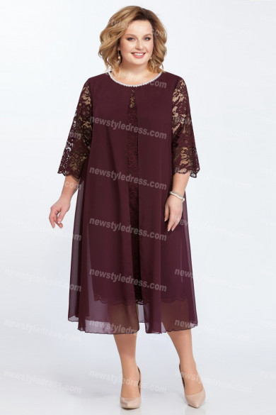 2021 Mother Of The Bride Dresses Brown Plus Size women