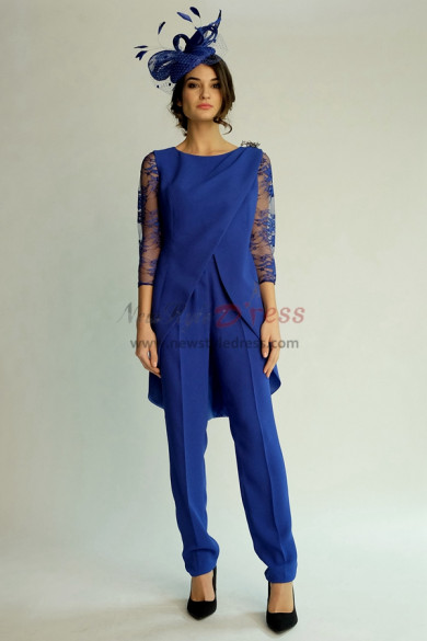 2023 Fashion Mother Of The Bride Pant Suits, Elegant Royal Blue Women