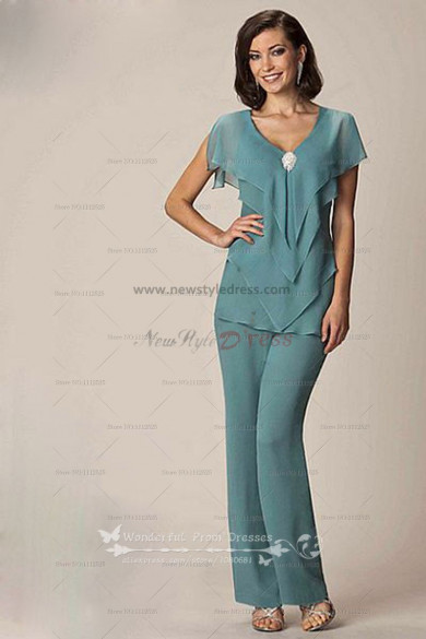 Modern Cheap Chiffon Two Picec mother of the bride pants suits nmo-032