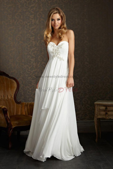 Sweetheart Sashes With Glass Drill Chiffon Glamorous wedding dress nw-0274