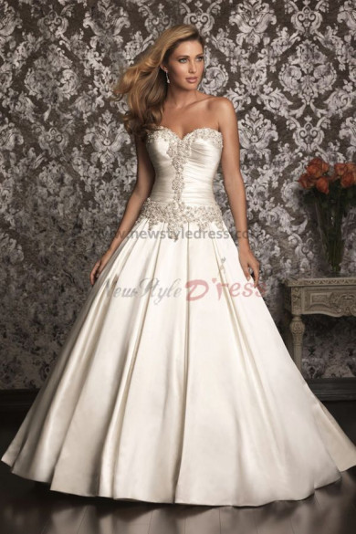 Sweetheart a line Hand Beading Classic Good comment wedding dress nw-0261