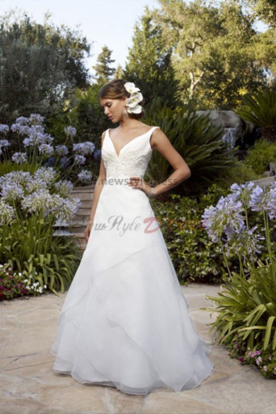 a-line Sweetheart Chest Appliques Cheap Informal wedding dress nw-0211