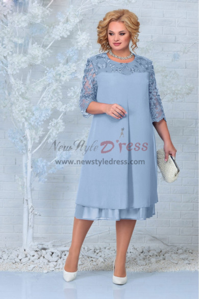Comfortable Chiffon Mother of the Bride Dresses, Customized Plus Size Sky Blue Women