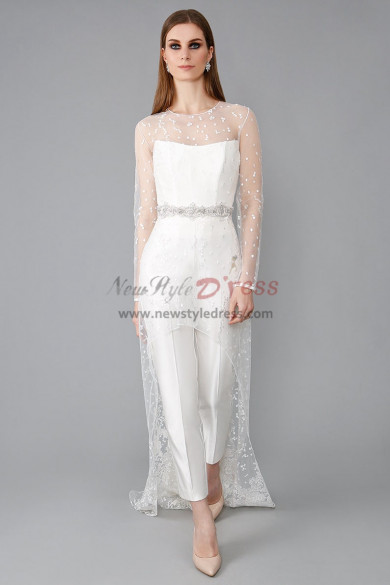 2022 Wedding Jumpsuits with Detachable Skirt,Costumes De Mariée De Mariage wps-267