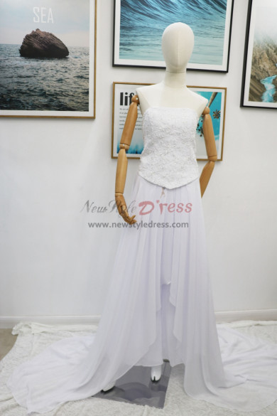 Real pic Bridal jumpsuit with Detachable skirt nmo-624