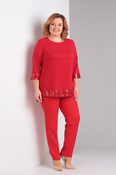 Red 2PC Mother of the Bride Pant Suits With Sequins nmo-721