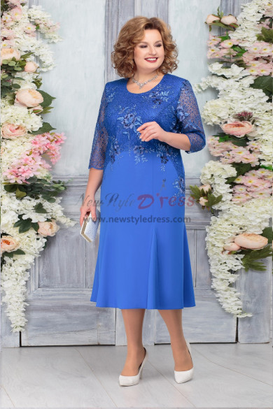 Royal Blue Half Sleeves Plus size Mother