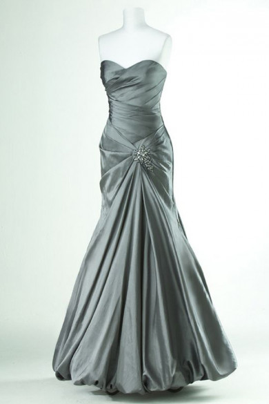Blue or Silver Sweetheart Chest With Pleats Floor-Length Ruffles Prom Dresses np-0152