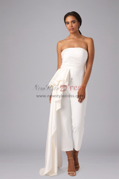 Simple Strapless Wedding Jumpsuit,Vestidos de novia wps-257