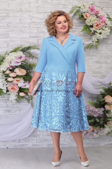 Sky Blue Mother Of The Bride Dress, Plus Size A-line Women