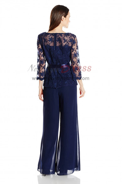 Fashion Navy blue pants suit for Mother of the bride outfits nmo-410