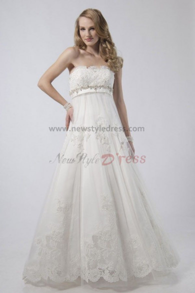 Empire Chest Appliques Glamorous Discount wedding dress nw-0294