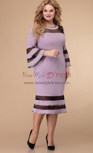2023 Lilac Mid-Calf Mother of the Bride Dresses,Wedding Guest Dresses mds-0019-1