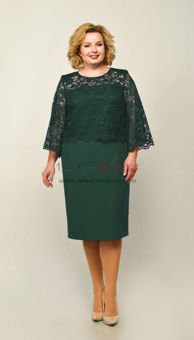 Green Knee-Length Mother of the Bride Dress,Robes pour femmes nmo-820-1