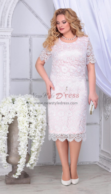 Pink Lace Tea-Length Mother Of the Bride Dress,Vestidos de la madre de la novia nmo-829-2