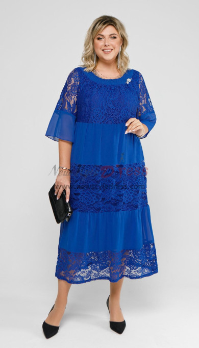 Royal Blue Plus Size Comfortable Mother of the Bride Dresses, Mid-Calf Women