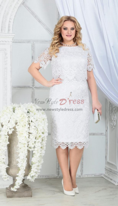 White Lace Mother Of the Bride Dresses,Plus Size Women