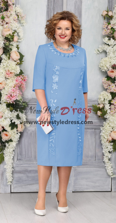 Sky Blue Dressy Mother Of the Bride Dress,Mid-Calf Women