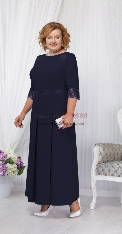 Dark Navy Ankle-Length Mother of the Bride Dresses, Robes pour femmes nmo-821
