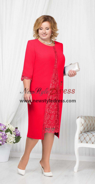 Red Mother Of the Bride Dress, Plus Size Women