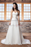 Latest Fashion A line Sweetheart Chiffon Beach wedding dress Waist With a flower nw-0236