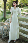 2021 Elegant Simple Puff Sleeve Women's Dress,Discount V-neck Fall Dresses cso-008