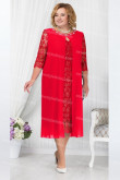 2021 Red Mother Of The Bride Dress, Mid-Calf Plus Size Women's Dresses nmo-723-2