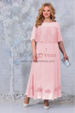 2022 Fashion Ankle-Length Mother of the Bride Dress,Pink Half Sleeves Women's Dresses mds-0026-3