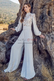 2022 Modern Lace Bodice Bridal Jumpsuits Wedding Dresses with Long Sleeves wps-317