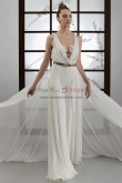 2022 New Arrival Chiffon Wedding Jumpsuits with Overskirt Beach Bridal Dresses Sposa Pantalone wps-309