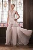 2022 Stylish Wedding Jumpsuits with Chiffon Overskirt ,Chic Bridal Dresses wps-320