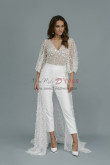 2022 Wedding Jumpsuit with Skirt and Sleeves, Hochzeitsoveralls, Combinaisons de mariage wps-279